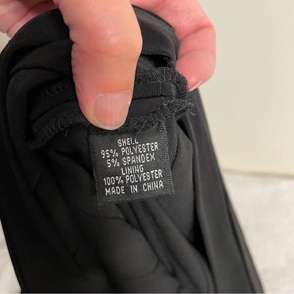 Adrianna Papell Sheath Dress Cowl Neck Drapey Shoulder New Black White Size 6 - Picture 11 of 11